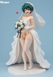 ai_generated boku_no_hero_academia cucumber_king femboy feminine feminine_male figure floating_heart happy heart izuku_midoriya my_hero_academia small_penis wedding_dress