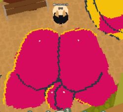 ass balls big_ass big_balls big_butt butt_focus mechaclank pixel_art screenshot webfishing webfishing_chalk_art