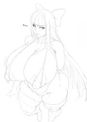 1girls bikini huge_breasts looking_at_viewer sketch supersolenoid tagme