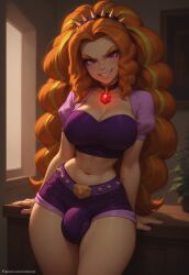 1futa 1futanari adagio_dazzle adagio_dazzle_(eg) ai_generated amulet ass big_ass big_breasts big_butt big_hips big_penis blonde_hair blonde_hair breasts bulge bulge_through_clothing choker cleavage clothed clothing crop_top curly_hair dick dickgirl equestria_girls eyebrows eyelashes futa_only futanari gem grin grinning grinning_at_viewer hair hair_band hands-free huge_cock indoors lips long_hair looking_at_viewer makeup multicolored_hair my_little_pony narrow_waist narrowed_eyes nose orange_hair penis pony ponytail purple_crop_top purple_eyes purple_shorts red_gem red_gemstone seducing seductive seductive_eyes seductive_gaze seductive_look seductive_mouth seductive_pose seductive_smile shorts smile smile_at_viewer smiley_face smooth_balls smooth_penis smooth_skin solo solo_dickgirl solo_focus solo_futa solo_futanari spikes testicles two-tone_hair velonix yellow_hair