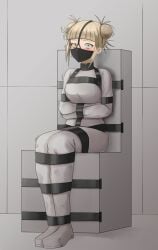 2020 2d 2d_(artwork) blush blush blushing_profusely bondage bondage bound commission en17 female female_focus female_only gag gagged helpless human my_hero_academia restrained submissive submissive_female toga_himiko