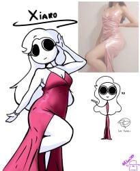 big_eyes dress fanart_from_twitter female human legs real_life twitter xiaro