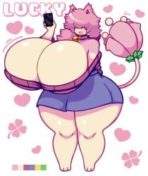 bad_anatomy big_breasts breasts cleavage dewbber female furry huge_breasts pillow_shading skitty small_head tagme thick_thighs wide_hips