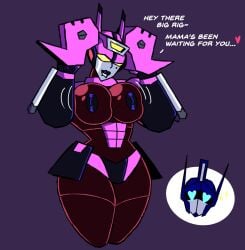 anti_100_ black_lipstick couple curvy elita_one exposed_breasts hourglass_figure huge_breasts husband_and_wife large_breasts milf optimus_prime seductive teasing thick thick_thighs topless transformers voluptuous