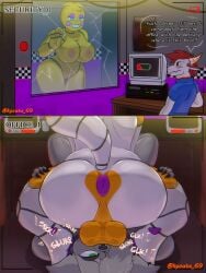 2024 3:4 animatronic anthro anus ass balls big_breasts breasts camera canid canine cracked_glass digital_media_(artwork) dragon duo english_text fellatio female five_nights_at_freddy's five_nights_at_freddy's_2 five_nights_at_freddy's_world fox fur genitals glass glowing glowing_body grey_body grey_fur hair hi_res horn hybrid imminent_sex kyouta_69 kyouta_mitrixius lolbit_(fnaf) lying machine male male/female male_penetrating mammal multiple_scenes mythological_creature mythological_scalie mythology nipples nude on_back onomatopoeia oral penetration penile pizzeria profanity pussy red_eyes red_hair robot scalie scottgames sequence sex smile sound_effects standing tail text thick_thighs toony toy_chica_(fnaf)