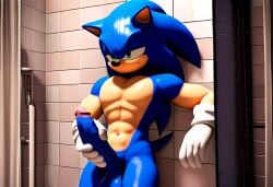 ai_generated big_penis large_penis long_penis male male_only seductive solo solo_male sonic_(series) sonic_the_hedgehog sonic_underground veins veins_on_dick veiny_penis