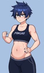 2d ai_generated anime_style belly bodysuit hips sfw tagme teenager tomboy