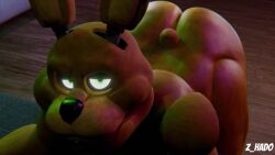 1boy animated animatronic anthro ass five_nights_at_freddy's fnaf gay green_eyes inviting looking_at_viewer male male_only nude rabbit robot scottgames solo solo_focus spring_bonnie_(fnaf) tagme teasing video yellow_body z_hado