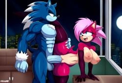 ai_generated ass blue_body breasts incest incest_(lore) magenta_fur male/female pink_hair sex sonia_the_hedgehog sonic_(series) sonic_the_hedgehog sonic_the_hedgehog_(series) sonic_underground sonic_x_sonia straight veiny_penis