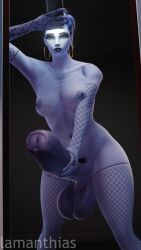 1futa 3d animated big_balls big_breasts big_penis blender blizzard_entertainment blue_skin earrings erection fishnet_stockings fishnets foreskin futa_only futanari huge_cock lamanthias masturbation nyl_widowmaker overwatch phone pubic_hair selfie solo_futa stockings tagme uncut veiny_penis video widowmaker