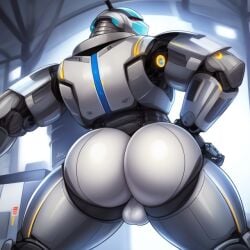 1boy 1male 1robot ai_generated ass ass_focus balls bara butt candougie frosting.ai gay machine male male_only muscular muscular_male no_humans robot robot_boy robot_male robot_penis solo solo_male white_body