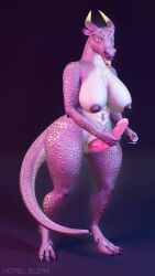 3d anthro dragon futa_only futa_sans_balls futanari game hotel_elera pink_body