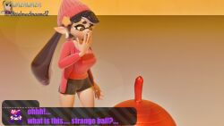 3d black_hair callie_(splatoon) dildo inkling splatoon tagme yoga_ball