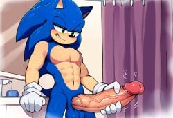 ai_generated big_penis large_penis long_penis male male_only seductive solo solo_male sonic_(series) sonic_the_hedgehog sonic_underground veins veins_on_dick veiny_penis