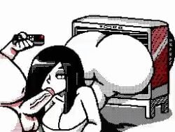 1boy 1girls 2d 2d_animation animated ass big_ass big_butt black_hair blowjob fellatio female female_focus flipnote_studio ghost_girl light-skinned_male light_skin male male/female no_sound nunya84587583 oral oral_penetration oral_sex the_ring tv vampiricpig white_fur white_skin yamamura_sadako