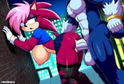 ai_generated ass blue_body breasts incest incest_(lore) magenta_fur male/female pink_hair sex sonia_the_hedgehog sonic_(series) sonic_the_hedgehog sonic_the_hedgehog_(series) sonic_underground sonic_x_sonia straight veiny_penis