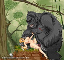 artist_request cum female jungle jungle_girl jungle_woman king king_kong king_kong_(series) lozeki monster sex vagina vaginal_penetration zoophilia