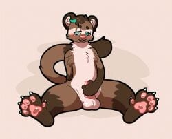 2d_animation animated anthro balls blinking blush blush_lines bodily_fluids boots_(marking) brown_body brown_fur brown_hair chest_tuft circle_eyebrows claws cum dipstick_hair dipstick_tail domestic_ferret ejaculation eyebrows facial_markings frame_by_frame fur genital_fluids genitals gloves_(marking) hair head_markings inner_ear_fluff jonky long_tail loop male mammal markings mask_(marking) masturbation multicolored_body mustelid musteline open_mouth orgasm orgasm_face pawpads paws peanut_(someferret) penile penile_masturbation penis pink_nose pink_pawpads pink_penis short_playtime simple_background solo spiral_eyes spread_legs spreading tail tail_markings tan_body tan_fur tapering_penis teal_eyes teal_hair toe_claws true_musteline tuft weasel whiskers white_whiskers