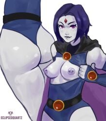 ass breasts eclipsedquartz goth multiple_views multiversus raven_(dc) solo teen_titans