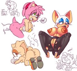 2d all_fours amy_rose anus ass bat breasts cream_the_rabbit doggy_style feet fellatio female from_behind_position hedgehog lagomorph mammal mobian mobian_(species) mobian_bat oral pussy rabbit rouge_the_bat sega sex sketch sonic_(series) sonic_adventure_2 sonic_the_hedgehog_(series) squidapple tears unseen_male_face