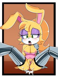 <3_eyes 2016 amputee anthro areola big_breasts breasts bunnie_rabbot cum cyberlimb cybernetics erect_nipples female hearlesssoul heart lagomorph mammal nipples pussy rabbit solo sonic_(series) triple_amputee