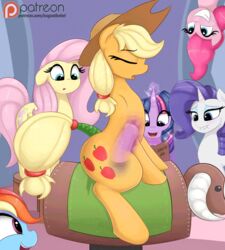 2016 animated applejack_(mlp) augustbebel biting_lip closed_eyes cutie_mark dildo dildo_sitting earth_pony equine feathered_wings feathers female feral fluttershy_(mlp) friendship_is_magic glowing group hair hooves horse inside internal magic mammal mane_six_(mlp) mechanical_bull multicolored_hair my_little_pony non-anthro open_mouth patreon pink_hair pinkie_pie_(mlp) pony purple_hair pussy_juice rainbow_dash_(mlp) rarity_(mlp) sex_toy stomach_bulge transparent twilight_sparkle_(mlp) wings