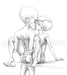 1boy 1girls 2025 ambiguous_penetration ass dreamworks dreamworks_animation kiss megamind megamind_(character) pacific_data_images paramount_pictures roxanne_ritchi