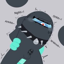 among_us among_us_black among_us_cyan ballsack chastity_cage penetration penis spiked_collar