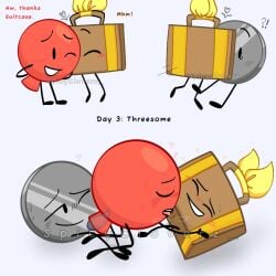 adamationz balloon_(ii) cunnilingus inanimate_insanity kissing licking_pussy nickel_(ii) object_shows osc penetration pussy suitcase_(ii) tentacle_penis threesome