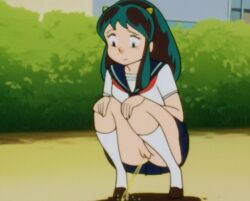 ai_assisted ai_generated exposed_pussy lum outdoors outside peeing pussy urusei_yatsura