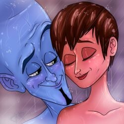 1boy 1girls 2023 bathing bathing_together breasts dreamworks dreamworks_animation hidden_breasts megamind megamind_(character) misterspectacular pacific_data_images paramount_pictures roxanne_ritchi