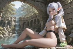 1girl ai_generated anime beautiful breasts cute ecchi female frieren frieren_beyond_journey's_end green_eyes hentai nsfw rawdiffusion rule34 sexy sexy_pose solo sousou_no_frieren tits white_hair