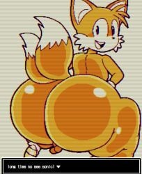 1boy anthro ass big_ass bubble_butt canine canine_humanoid femboy fox furry furu_flami gay hips huge_ass hyper hyper_ass large_ass looking_back male male_focus male_only nude nude_male sega sonic_(series) sonic_the_hedgehog_(series) tails_the_fox thick_thighs thighs white_fur wide_hips yellow_fur