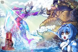 2girls breasts female janus_jammy kaiju ultraman_(franchise)
