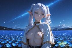 1girl ai_generated anime beautiful breasts cute ecchi female frieren frieren_beyond_journey's_end green_eyes hentai nsfw rawdiffusion rule34 sexy sexy_pose solo sousou_no_frieren tits white_hair