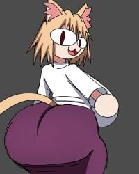 1girls :3 ass ass_focus ass_up ass_visible_through_clothes big_ass big_breasts big_butt butt butt_focus cat_ears cat_girl cat_tail catgirl clothed clothed_female clothing dumptruck_ass dumptruck_butt fat_ass fat_butt female looking_at_viewer looking_back_at_viewer neco-arc open_smile ribznsfw smile smiling tongue tsukihime type-moon