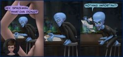 clothed clothed_male_nude_female dreamworks dreamworks_animation megamind megamind_(character) nude nude_female pacific_data_images paramount_pictures roxanne_ritchi