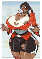 big_ass big_breasts dark-skinned_female fakkufakkufakku larger_female voluptuous_female