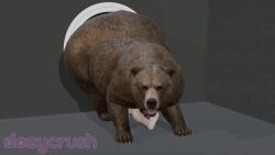 3d 3d_animation animated artist_request bear big_butt blender brown_bear butt_crush duo feral human