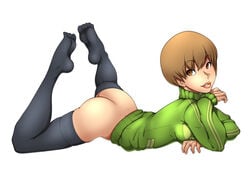 black_stockings bottomless mrsteak persona persona_4 satonaka_chie stockings tagme tomboy