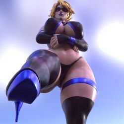 1girl 1girls 3d 3d_(artwork) 3d_model big_breasts blonde blonde-haired_female blonde_hair blonde_hair_female blue_lipstick breasts brown_eyes cleavage cleavage_cutout curvy curvy_female curvy_figure dezzyb3d domino_mask elastria_(tagara51) elbow_gloves fingerless_gloves high_heeled_shoes high_heels light-skinned_female light_skin low-angle_view low_angle low_angle_shot low_angle_view mask masked masked_female original original_character pov pov_eye_contact rachel_tempest revealing_clothes short_hair superhero superhero_costume superheroine superheroine_costume thigh_high_boots thigh_highs thighhigh_boots thighhighs thong