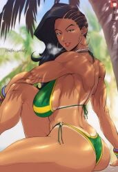 bikini bikini_tan brazilian brazilian_female female female_focus female_only laura_matsuda pinup pinup_pose street_fighter tagme tan tan_body tan_skin tan_skinned_female tanline waifusociety