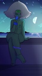 1girls 2026 9:16 blonde_hair blush cartoon_network crecent dildo drawinecchi feet female female_only flat_chest gem_(species) green_body green_skin moon night nipples nude nude_female ocean outdoors panties peridot_(steven_universe) phone_wallpaper seaside self_upload sex_toy steven_universe sucking