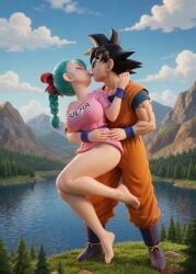 ai_generated big_breasts big_butt bulma_briefs cheating_wife dragon_ball goku grok kissing making_out sexy son_goku tagme tongue_kiss video
