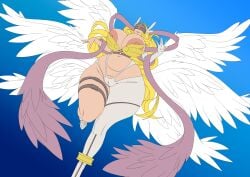 angewomon big_ass big_breasts big_butt blonde_hair digimon digimon_(species) huge_ass huge_breasts huge_butt huge_thighs only only_female snaart wings wip