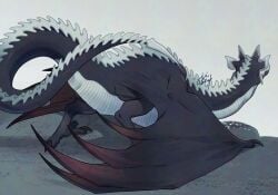 ambiguous_gender animal_genitalia butt butt_focus cloaca dragon european_mythology feral genitals hi_res horizontal_cloaca mythological_creature mythological_scalie mythology osu4mgmg raised_tail rear_view scalie solo tail western_dragon wyvern
