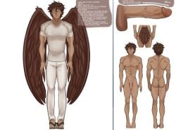 absurd_res accipitrid accipitriform accipitriform_humanoid aguiarei akshay_(les_plumes_du_desir) animal_humanoid athletic athletic_male avian avian_humanoid balls big_chest bird bird_humanoid butt clothed clothing eagle eagle_humanoid english_description english_text erection ethari_ayface feathered_wings feathers front_view genitals hi_res humanoid information les_plumes_du_desir male mammal mammal_humanoid measuring measuring_penis model_sheet muscular muscular_chest muscular_legs muscular_male nipples not_furry nude nude_male official_art penis rear_view smile solo tail tail_feathers text vein veiny_penis view winged_humanoid wings yumminomnom