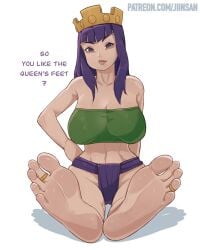 1girls 2026 archer_(clash_of_clans) archer_queen_(clash_of_clans) archer_queen_(clash_royale) barefeet barefoot big_thighs body_blush breasts_bigger_than_head canonical_scene clash_(series) clash_of_clans clash_royale completely_nude completely_nude_female crown eyebrows_visible_through_hair eyelashes fat_mons feet feet_fetish feet_focus feet_up female female_focus female_only foot foot_fetish goonbait hand_on_head hand_on_hip heart-shaped_pupils heart_symbol huge_breasts jiinsan lmao long_hair nude nude_female official_art pov pov_feet purple_hair relaxing showing_off simple_background soles soles_female soles_fetish soles_focus soles_up squatting squatting_female thick_thighs white_background