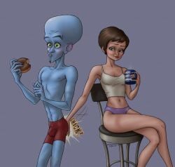 dreamworks dreamworks_animation megamind megamind_(character) pacific_data_images paramount_pictures penis penis_bulge penis_outline roxanne_ritchi
