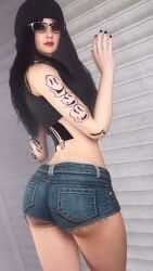 2026 alex_domino ass black_hair female glasses goth_girl lesbian nopixel shorts tagme tattoos